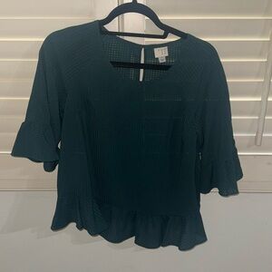 Green A New Day Peplum Blouse Size Small